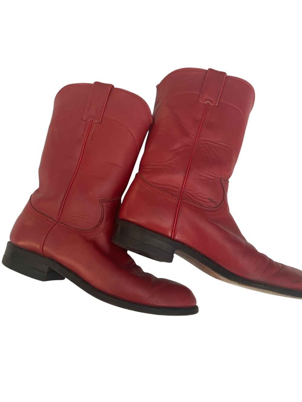 VINTAGE JUSTIN ROPER RED BOOTS SIZE 8
